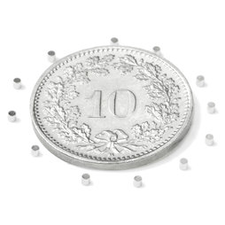 S-01-01-N, Schijfmagneet Ø 1 mm, hoogte 1 mm, neodymium, N45, vernikkeld