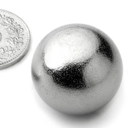 K-26-C, Kugelmagnet Ø 26 mm, Neodym, N38, verchromt