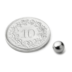 K-05-N, Kugelmagnet Ø 5 mm, Neodym, N35, vernickelt
