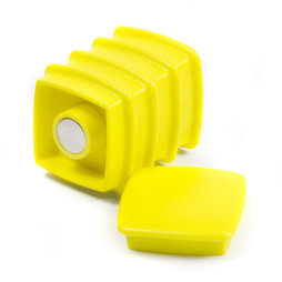 BX-SQ30/yellow, Boston Xtra vierkant, set met 5 kantoormagneten neodymium, vierkant, geel