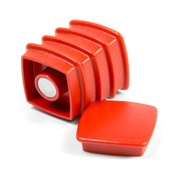 BX-SQ30/red, Boston Xtra vierkant, set met 5 kantoormagneten neodymium, vierkant, rood