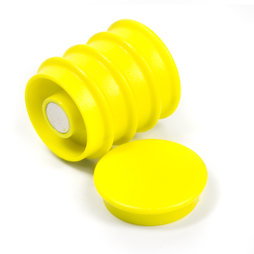 BX-RD30/yellow, Boston Xtra rond, set met 5 kantoormagneten neodymium, rond, geel