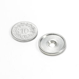 MSD-17, Metallscheibe mit Rand und Senkbohrung M3, Innendurchmesser 17 mm, als Gegenstück zu Magneten, kein Magnet!