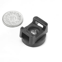 CMN-22, aimant en pot caoutchouté, pour montage de câbles, Ø 22 mm