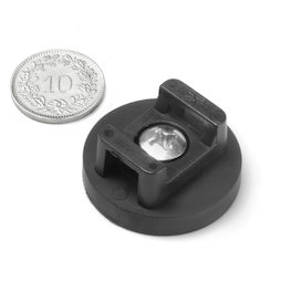 CMN-31, gummierter Topfmagnet, für Kabelmontage, Ø 31 mm