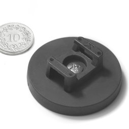 CMN-43, aimant en pot caoutchouté, pour montage de câbles, Ø 43 mm
