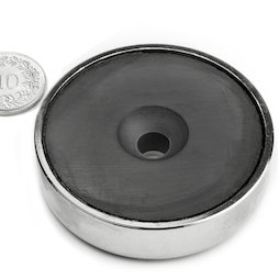 CSF-60, Ferriet potmagneet, met verzonken gat, Ø 60 mm
