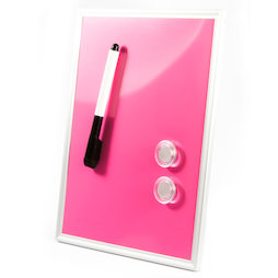 SALE-118, Mini-whiteboard Pink, 216 x 280 mm, incl. markeerstift en twee magneten