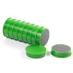 M-OF-RD30/green, Tafelmagnete aus Ferrit, plastifiziert, 10er-Set, grün
