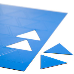 BA-014TR/blue, Magnetsymbole Dreieck gross, für Whiteboards & Planungstafeln, 25 Symbole pro A4-Bogen, blau