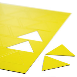 BA-014TR/yellow, Magnetsymbole Dreieck gross, für Whiteboards & Planungstafeln, 25 Symbole pro A4-Bogen, gelb