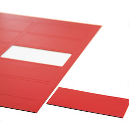 BA-014RE/red, Magnetische symbolen rechthoek groot, voor whiteboards & planborden, 10 symbolen per A4-blad, rood