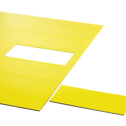 BA-014RE/yellow, Magnetische symbolen rechthoek groot, voor whiteboards & planborden, 10 symbolen per A4-blad, geel