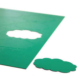 BA-014CL/green, Magnetsymbole Wolke, für Whiteboards & Planungstafeln, 10 Symbole pro A4-Bogen, grün