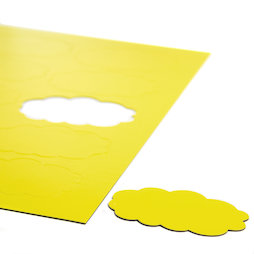 BA-014CL/yellow, Magnetsymbole Wolke, für Whiteboards & Planungstafeln, 10 Symbole pro A4-Bogen, gelb