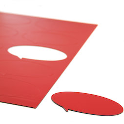 BA-014BO/red, Magneetsymbolen tekstballon ovaal, voor whiteboards & planborden, 10 symbolen per A4-blad, rood