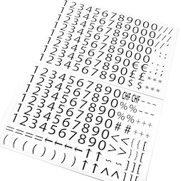 BA-015LN/numbers, Cijfers magnetisch, om metalen schappen mee te etiketteren, 120 tekens per A4-vel, 2-delige set