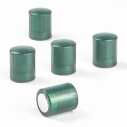 M-PC/greent, Bordmagneten cilindrisch, neodymium magneten met kunststof kapje, Ø 14 mm, transparent groen