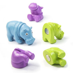 LIV-127, Hippos, dekorative Nilpferd-Magnete, Vorder- und Hinterteil magnetisch, 3er-Set