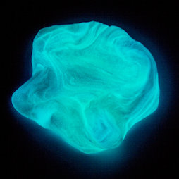 M-PUTTY-GLOW/aurora, Intelligent putty Glow 'Noorderlicht', geeft licht in het donker, melkachtig blauw, niet magnetisch!