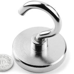 FTN-50, Gancho magnético, Ø 50 mm, Rosca M8, fza. sujec. aprox. 75 kg