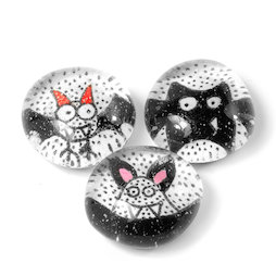 LIV-129/bat, Halloween, handgemachte Kühlschrankmagnete, 3er-Set, Fledermaus
