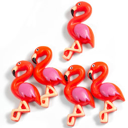 LIV-130, Flamingo, decomagneten in flamingo-vorm, set van 5