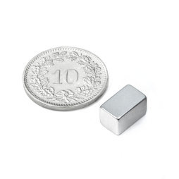 Q-10-06-06-Z, Quadermagnet 10 x 6 x 6 mm, Neodym, N45, verzinkt
