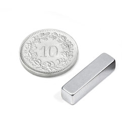 Q-20-05-05-Z, Parallélépipède magnétique 20 x 5 x 5 mm, néodyme, N42, zingué