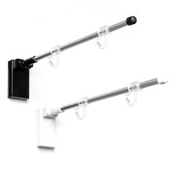 SF-MBH-01, Bannerhalter magnetisch, gerade, mit zwei Kunststoffhaken, mit Druckknopf um 180° schwenkbar