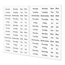 BA-022/dayseng, Wochentage magnetisch, englische Version, zum Organisieren und Planen, 2-teiliges Set, 56 Magnete pro A5-Bogen