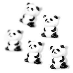 LIV-142, Panda, Decoratieve magneten in de vorm van een panda, set van 5