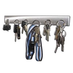 FO-1, Sleutelbord magnetisch 32 cm, magneetstrip, van roestvrij staal, voor 6 sleutels