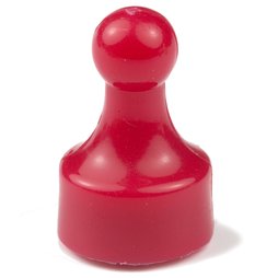 M-PIN/red, Pionmagnete 'Player' rood, prikbordmagneten in de vorm van een speelfiguur, 10 stuks per set, kleur: rood
