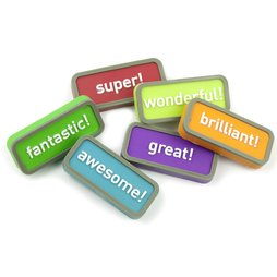LIV-36, Super Awesome, decoratieve magneten met rubbercoating, in zes verschillende kleuren
