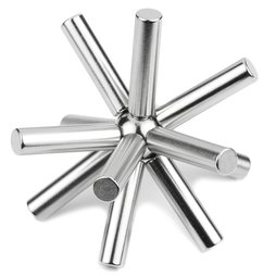 S-06-25-N, Staafmagneet Ø 6.35 mm, hoogte 25.4 mm, neodymium, N42, vernikkeld