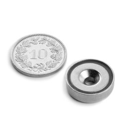 Topfmagnet mit Senkbohrung