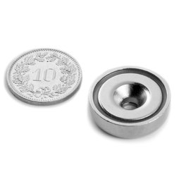 CSN-HT-20, Topfmagnet mit Senkbohrung, Ø 20 mm, Haftkraft ca. 9 kg