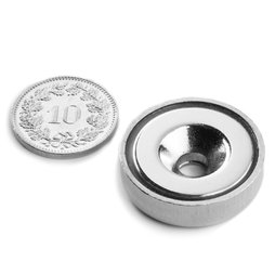 CSN-HT-25, Topfmagnet mit Senkbohrung, Ø 25 mm, Haftkraft ca. 19 kg