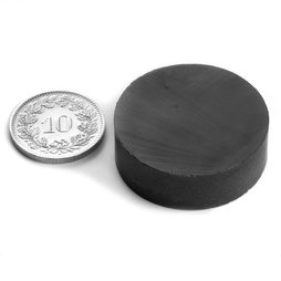 FE-S-30-10, Scheibenmagnet Ø 30 mm, Höhe 10 mm, Ferrit, Y35, unbeschichtet