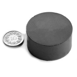 FE-S-40-20, Schijfmagneet Ø 40 mm, hoogte 20 mm, ferriet, Y35, zonder coating
