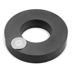 FE-R-80-40-15, Ringmagneet Ø 80/40 mm, hoogte 15 mm, ferriet, Y35, zonder coating