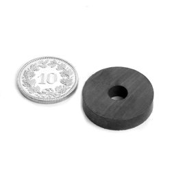 FE-R-22-06-05, Ringmagneet Ø 22/6 mm, hoogte 5 mm, ferriet, Y35, zonder coating