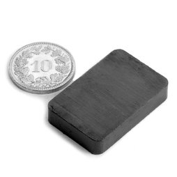 FE-Q-30-20-06, Quadermagnet 30 x 20 x 6 mm, Ferrit, Y35, unbeschichtet