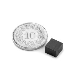FE-Q-07-07-05, Bloque magnético 7 x 7 x 5 mm, ferrita, Y35, sin revestimiento