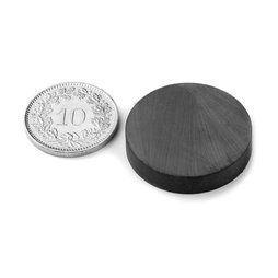 FE-S-25-05, Schijfmagneet Ø 25 mm, hoogte 5 mm, ferriet, Y35, zonder coating