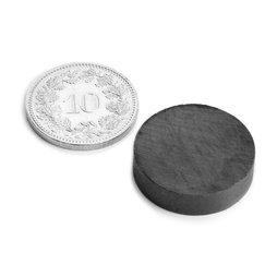 FE-S-20-05, Schijfmagneet Ø 20 mm, hoogte 5 mm, ferriet, Y35, zonder coating