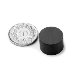 FE-S-15-10, Scheibenmagnet Ø 15 mm, Höhe 10 mm, Ferrit, Y35, unbeschichtet