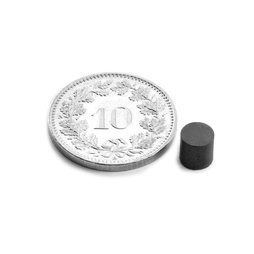 FE-S-05-05, Scheibenmagnet Ø 5 mm, Höhe 5 mm, Ferrit, Y35, unbeschichtet