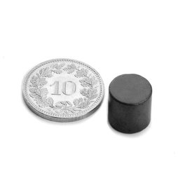 FE-S-10-10, Scheibenmagnet Ø 10 mm, Höhe 10 mm, Ferrit, Y35, unbeschichtet